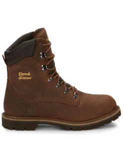 Chippewa Men's Heavy Duty Waterproof & Insulated Aged Bark 8" Work Boots - Round Toe -Sheplers Sales 050G25 D7 P2