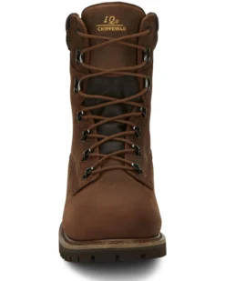 Chippewa Men's Heavy Duty Waterproof & Insulated Aged Bark 8" Work Boots - Round Toe -Sheplers Sales 050G25 D7 P5