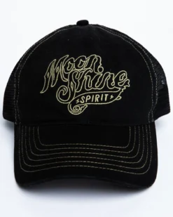 Moonshine Spirit Men's White On Black Logo Print Mesh Ball Cap -Sheplers Sales 2000291209 001 P4