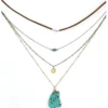 Prime Time Jewelry Women's 4-Piece Silver & Gold Turquoise Layered Necklace Set -Sheplers Sales 2000322182 710 P1