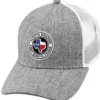 Justin Men's Heather Gray Fort Worth Texas Logo Patch Mesh-Back Ball Cap -Sheplers Sales 2000323422 070 P1