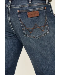 Wrangler Retro Men's Meadow Medium Wash Stretch Slim Straight Jeans - Long -Sheplers Sales 2000331279 400 P4