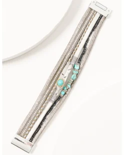 Front Page 24 Prime Time Women's Feather Metallica Wrap Bracelet