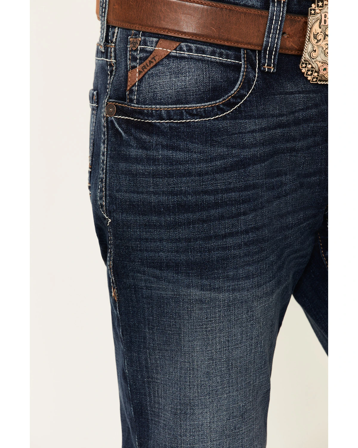 Ariat Men's M4 Denali Malone Dark Stretch Stackable Relaxed Straight Jeans 7 Ariat Men's M4 Denali Malone Dark Stretch Stackable Relaxed Straight Jeans - Image 5