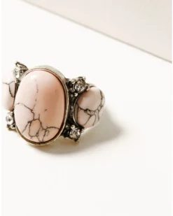 Prime Time Jewelry Women's Pink Marble & Silver Statement Ring Set -Sheplers Sales 2000334023 040 P2