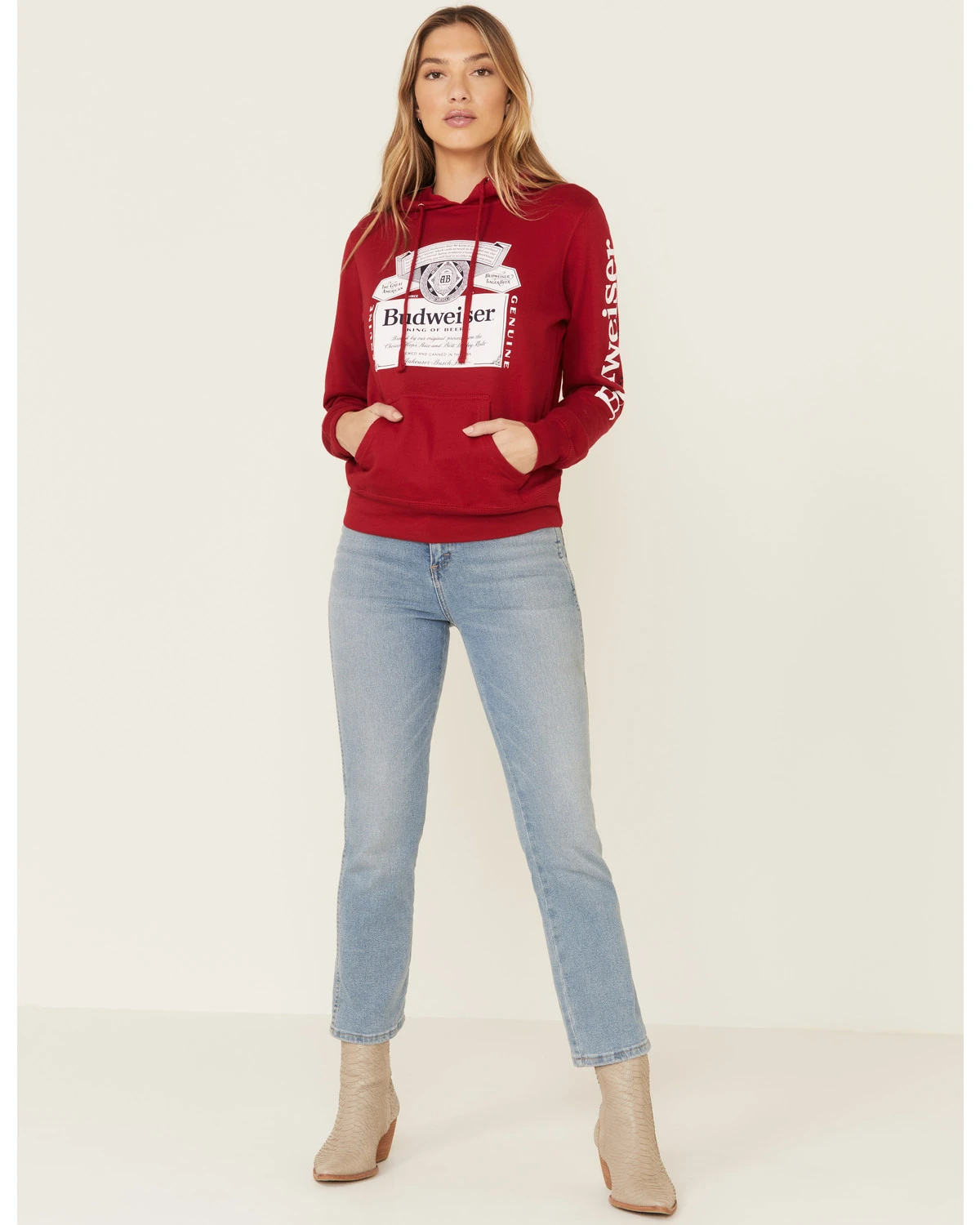 Brew City Beer Gear Women's Budweiser Graphic Hooded Sweatshirt 4 Brew City Beer Gear Women's Budweiser Graphic Hooded Sweatshirt - Image 2