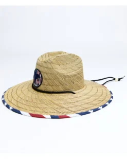 Cody James Men's USA Strong Lifeguard Straw Sun Hat