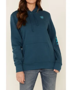 Ariat Women's Eurasian R.E.A.L Arm Logo Graphic Hoodie -Sheplers Sales 2000341891 410 P3