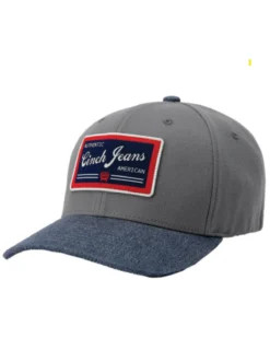 Cinch Men's Gray Logo Patch Solid-Back Flex-Fit Ball Cap