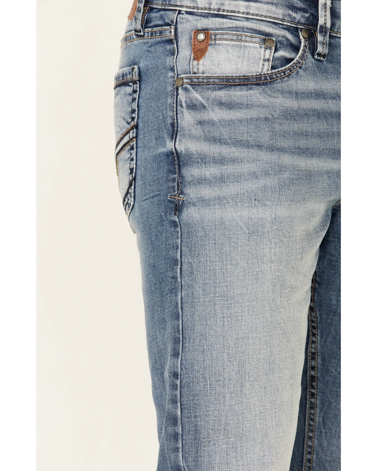 Moonshine Spirit Men's Grant Medium Wash Stretch Slim Straight Jeans 6 Moonshine Spirit Men's Grant Medium Wash Stretch Slim Straight Jeans - Image 4