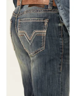 Rock & Roll Denim Men's Double Barrel Dark Vintage Wash Stretch Relaxed Straight Jeans -Sheplers Sales 2000345007 400 P4