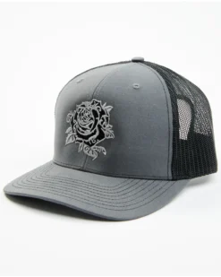 Oil Field Hats Men's Gray & Black Texas Rose Ball Cap