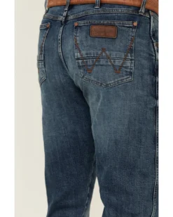 Wrangler Retro Men's Hereford Medium Wash Stretch Slim Straight Jeans -Sheplers Sales 2000346855 400 P4