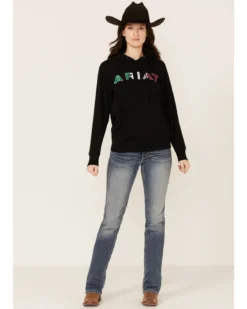 Ariat Women's Black R.E.A.L Mexico Embroidered Logo Pullover Hoodie -Sheplers Sales 2000347974 001 P4