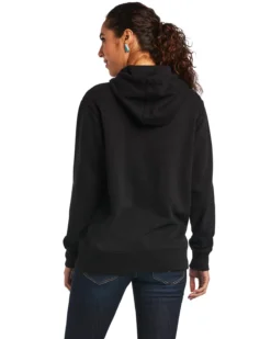 Ariat Women's Black R.E.A.L Mexico Embroidered Logo Pullover Hoodie - Plus -Sheplers Sales 2000347975 001 P3