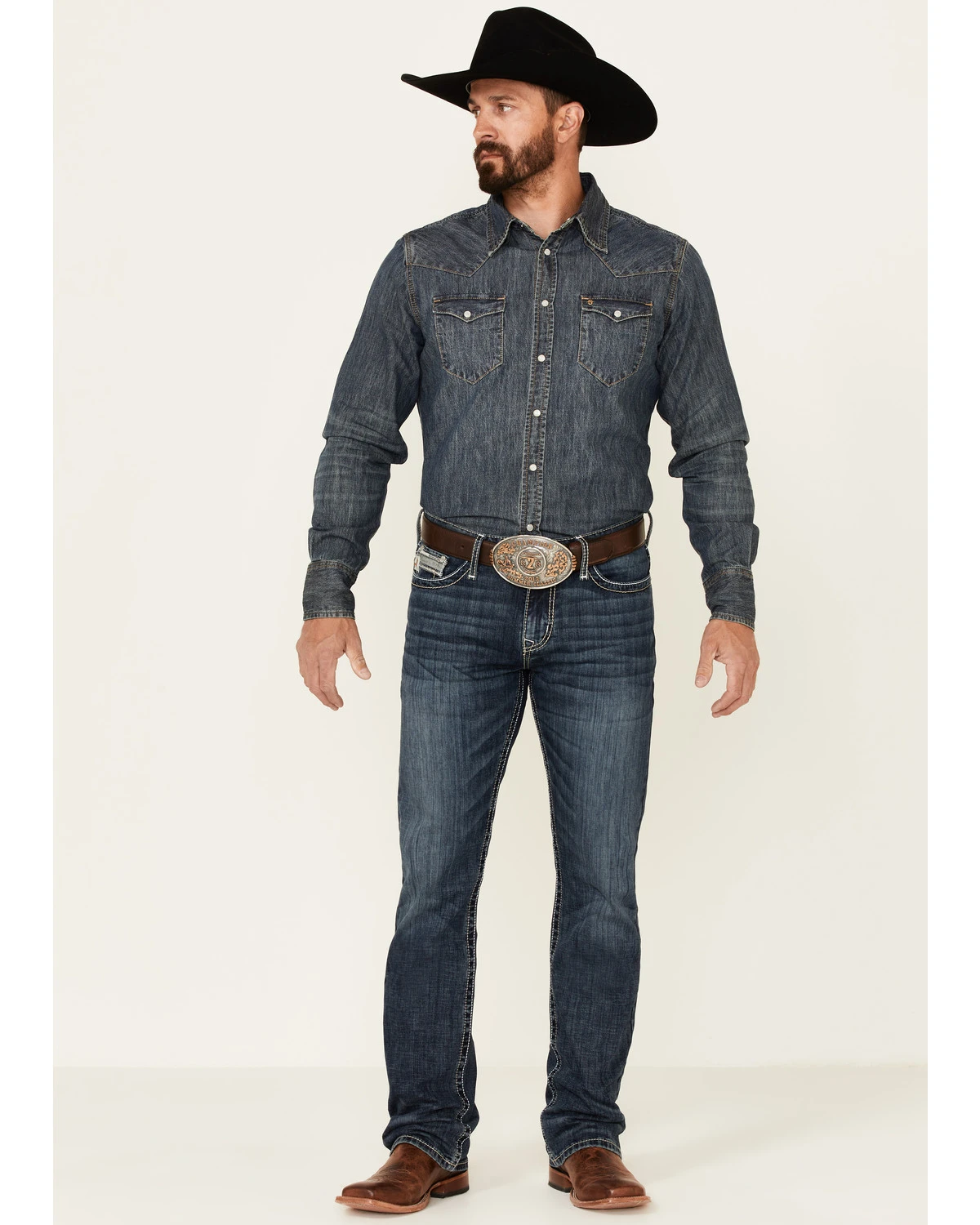 Cinch Men's Ian Dark Wash Performance Stretch Slim Bootcut Jeans 3 Cinch Men's Ian Dark Wash Performance Stretch Slim Bootcut Jeans