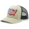 Oil Field Hats Men's Loden & Black American Flag US Patch Mesh-Back Ball Cap -Sheplers Sales 2000350292 341 P1