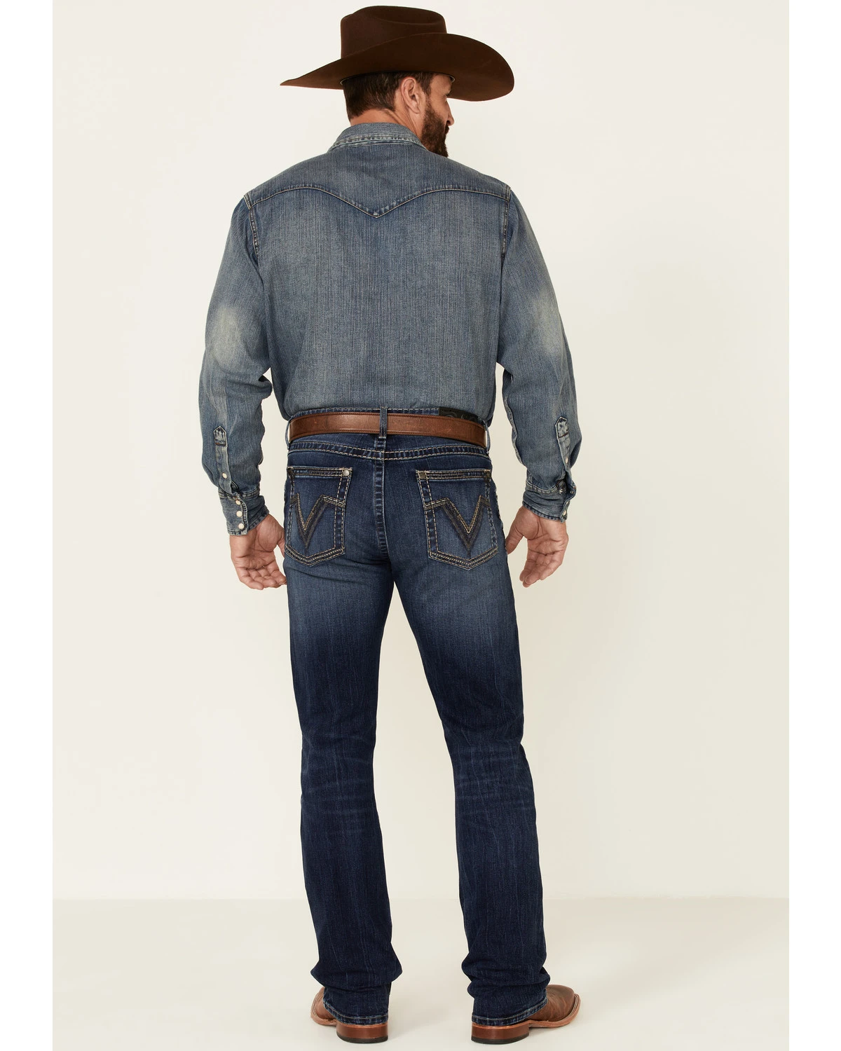 Rock 47 By Wrangler Men's Horizon Dark Wash Stretch Slim Bootcut Jeans 5 Rock 47 By Wrangler Men's Horizon Dark Wash Stretch Slim Bootcut Jeans - Image 3