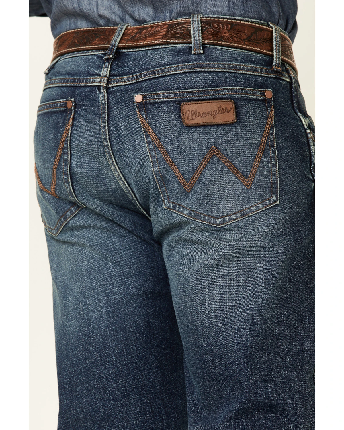 Wrangler Retro Men's Mauney Dark Wash Stretch Slim Straight Jeans 5 Wrangler Retro Men's Mauney Dark Wash Stretch Slim Straight Jeans - Image 3