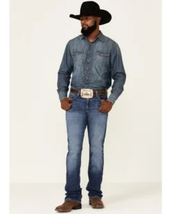 Wrangler 20X Men's Cynn Dark Wash Vintage Stretch Slim Bootcut Jeans - Long