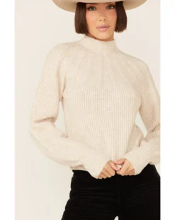 Shyanne Women's Seamed High Neck Wool Blend Pullover Sweatshirt -Sheplers Sales 2000351363 280 P2