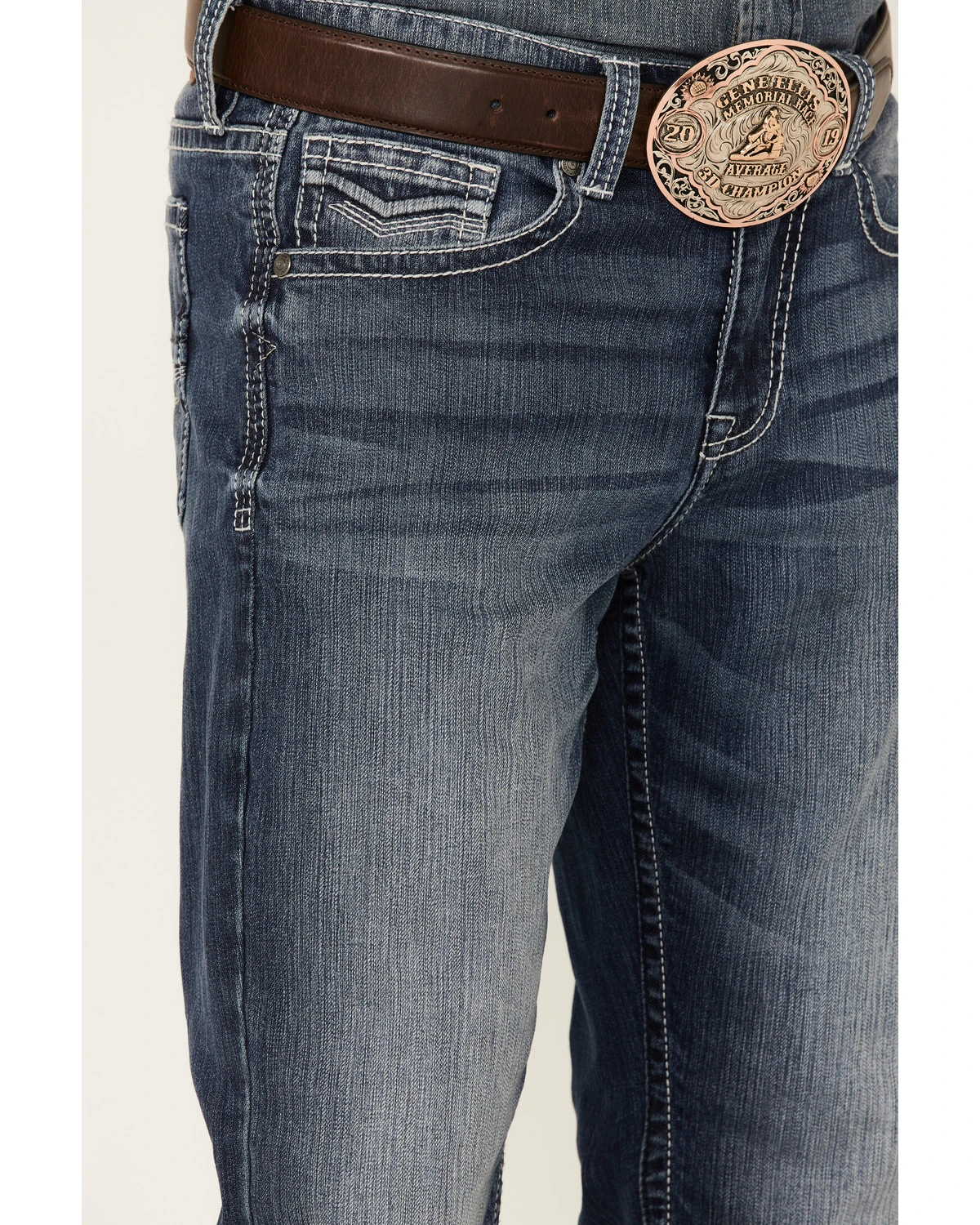 Cody James Men's Double Kicker Medium Dark Wash Stretch Relaxed Bootcut Jeans 4 Cody James Men's Double Kicker Medium Dark Wash Stretch Relaxed Bootcut Jeans - Image 2