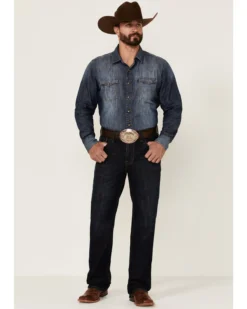 Rock & Roll Denim Men's Dark Wash Double Barrel Relaxed Straight Leg Jeans -Sheplers Sales 2000352156 400 P3