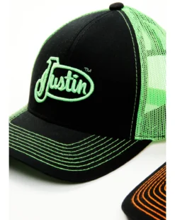Justin Men's Assorted Embroidered Neon Logo Mesh Back Trucker Cap 8 Justin Men's Assorted Embroidered Neon Logo Mesh Back Trucker Cap -Sheplers Sales 2000353917 900 P3