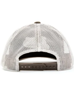 Justin Men's Brown Oilskin Embroidered Logo Mesh-Back Ball Cap -Sheplers Sales 2000353919 200 P3