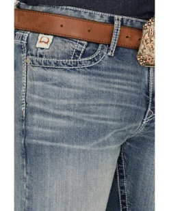 Cinch Men's Ian Medium Stonewash Performance Stretch Slim Bootcut Jeans -Sheplers Sales 2000355871 402 P2