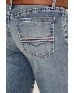 Cinch Men's Ian Medium Stonewash Performance Stretch Slim Bootcut Jeans -Sheplers Sales 2000355871 402 P4