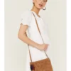 Prime Time Jewelry Women's Suede Leather Tan Crossbody -Sheplers Sales 2000357082 280 P1