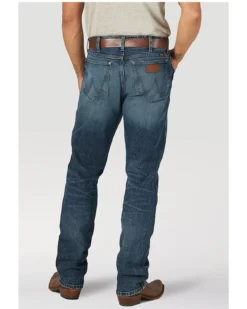 Wrangler Retro Green Men's Lexford Dark Wash Stretch Slim Straight Jeans -Sheplers Sales 2000358071 400 P3