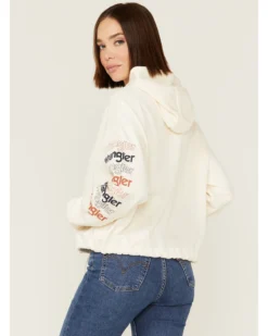 Wrangler Women's Logo Cropped Hoodie 8 Wrangler Women's Logo Cropped Hoodie -Sheplers Sales 2000358083 100 P3