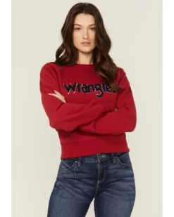 Wrangler Women's Chenille Logo Cropped Sweatshirt