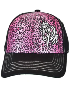 Cowgirl Hardware Girls' Leopard Print Bell Horse Solid-Back Ball Cap