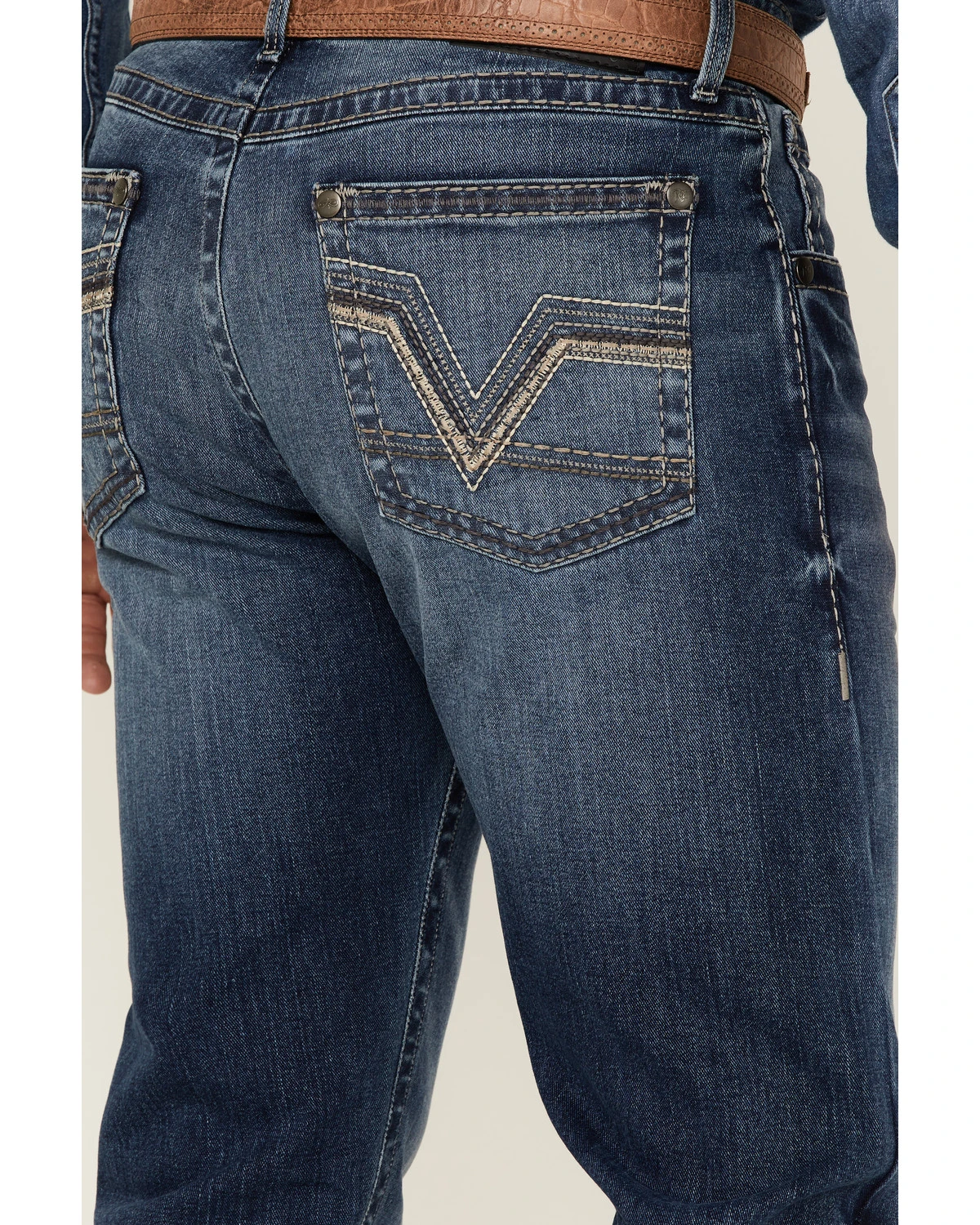 Rock 47 By Wrangler Men's Edmond Medium Wash Stretch Slim Bootcut Jeans 6 Rock 47 By Wrangler Men's Edmond Medium Wash Stretch Slim Bootcut Jeans - Image 4