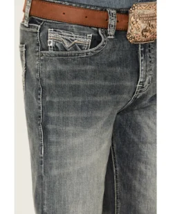 Rock & Roll Denim Men's Medium Vintage Wash Double Barrel Stretch Relaxed Straight Jeans -Sheplers Sales 2000360313 400 P4