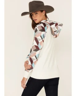 Hooey Women's Modern Colorblock Geo Print Pullover Hooded Sweater -Sheplers Sales 2000360944 110 P3