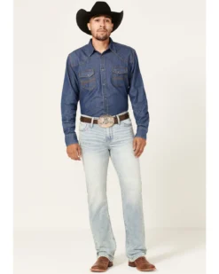 Cinch Men's Ian Light Stonewash Performance Stretch Slim Bootcut Jeans