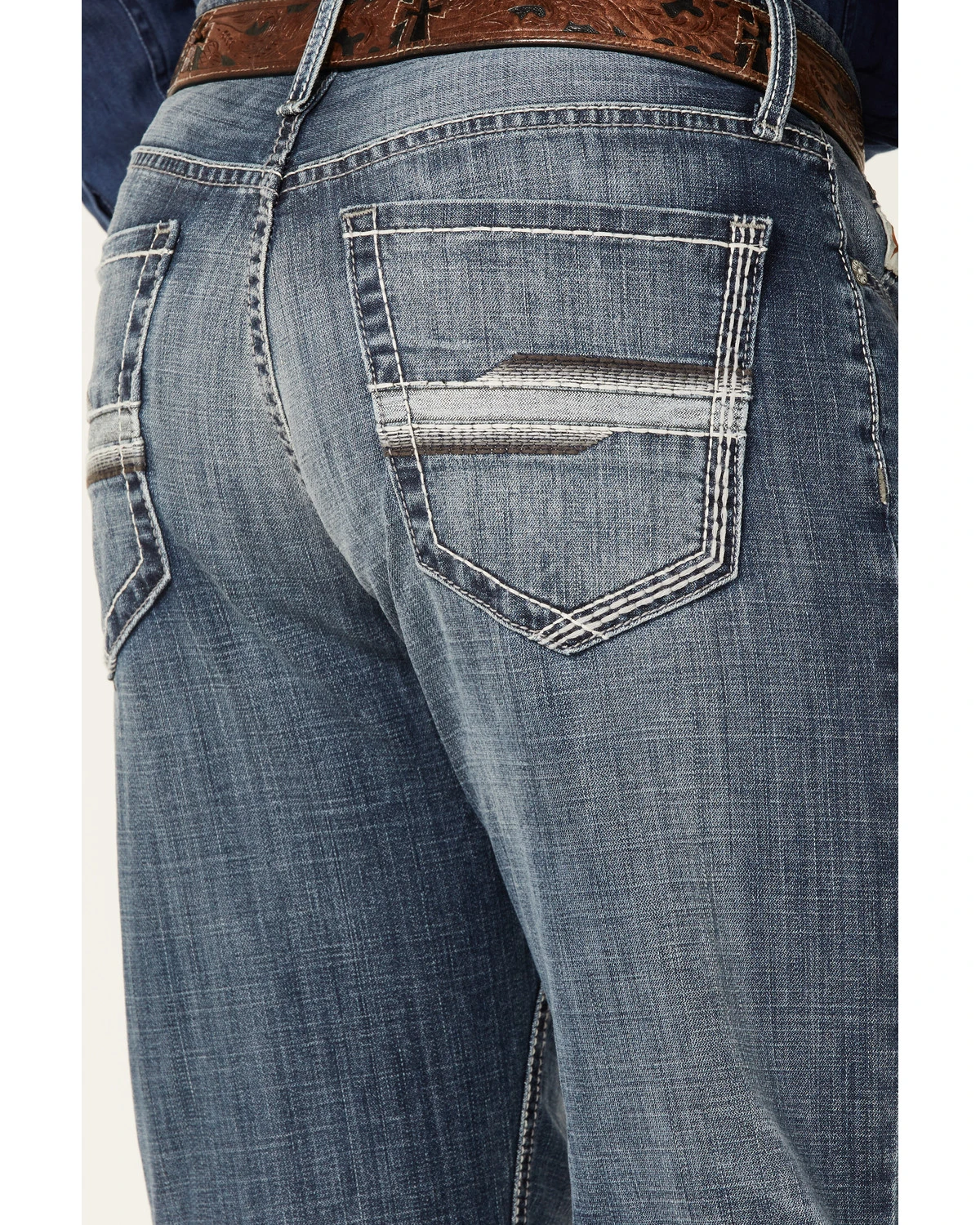 Cinch Men's Grant Medium Stonewash Broken Twill Performance Stretch Relaxed Bootcut Jeans 6 Cinch Men's Grant Medium Stonewash Broken Twill Performance Stretch Relaxed Bootcut Jeans - Image 4