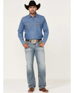 Cinch Men's Grant Light Stonewash Performance Stretch Relaxed Bootcut Jeans