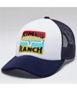Kimes Ranch Men's Navy Block Party Printed Logo Mesh-Back Trucker Cap