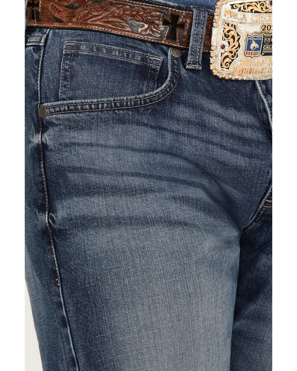 Wrangler 20X Men's Bazine Medium Wash Vintage Stretch Slim Bootcut Jeans 4 Wrangler 20X Men's Bazine Medium Wash Vintage Stretch Slim Bootcut Jeans - Image 2