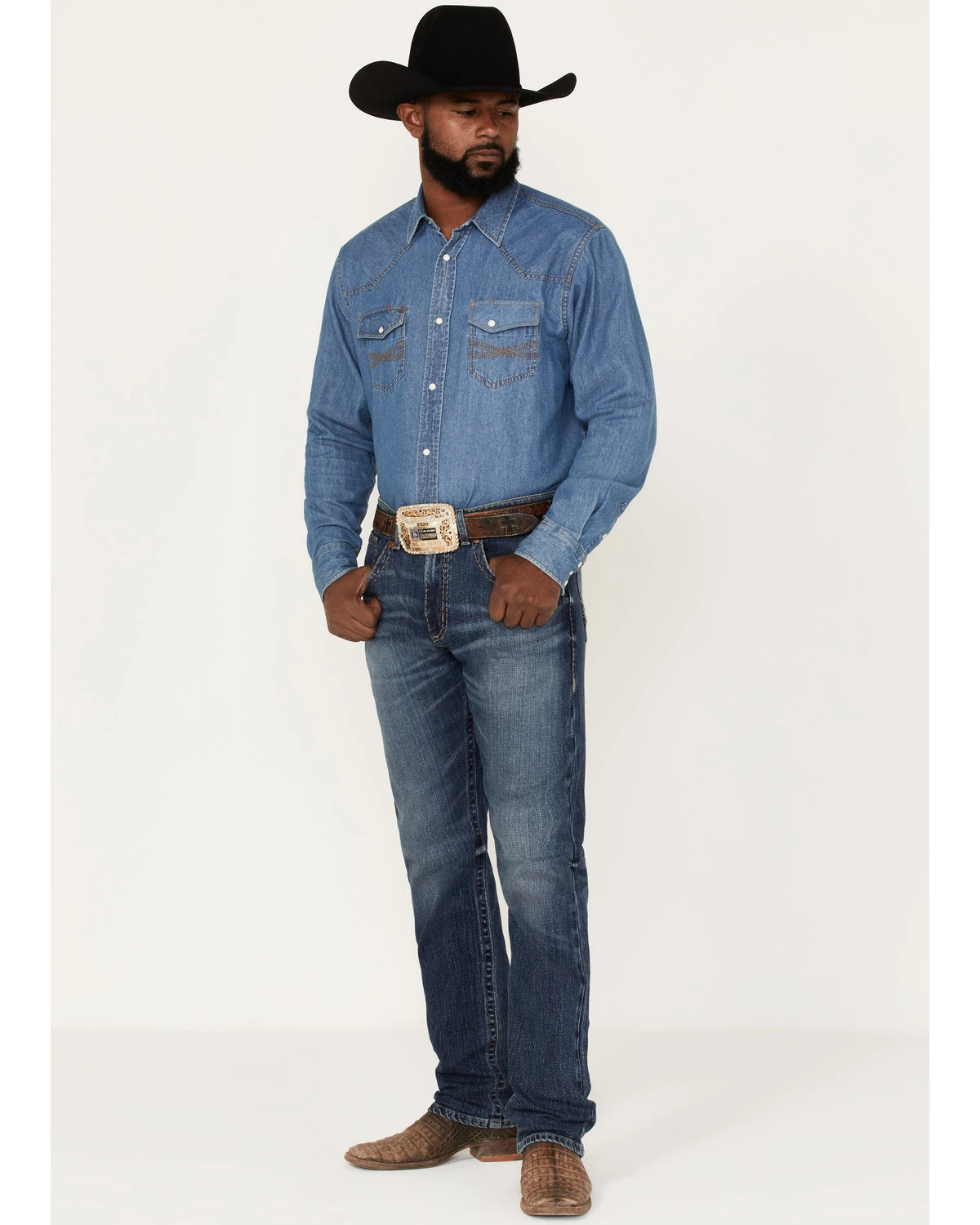 Rock 47 By Wrangler Cornflower Medium Dark Wash Stretch Slim Straight Jeans 3 Rock 47 By Wrangler Cornflower Medium Dark Wash Stretch Slim Straight Jeans