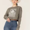 Ruby's Rubbish Women's Heather Gray Long Live King George Graphic Sweatshirt -Sheplers Sales 2000365471 022 P1