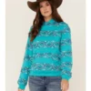 RANK 45 Women's Southwestern Stripe Pullover Sweatshirt Hoodie -Sheplers Sales 2000365666 440 P1