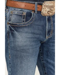 Rock 47 By Wrangler Men's Ash Medium Wash Stretch Slim Straight Jeans -Sheplers Sales 2000366716 414 P2