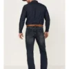 Rock & Roll Denim Men's Hooey Dark Wash Double Barrel Reflex Stackable Bootcut Jeans