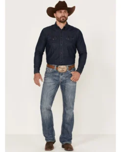 Rock & Roll Denim Men's Double Barrel Medium Wash Relaxed Straight Jeans -Sheplers Sales 2000368870 414 P3